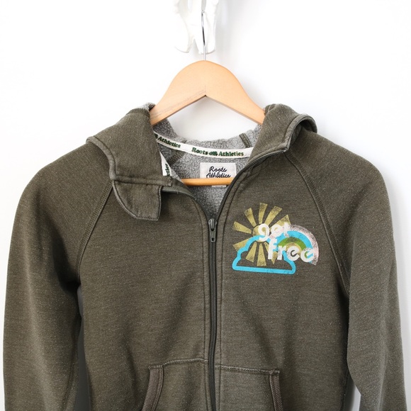 Roots Athletics Green Full Zip Hoodie - Picture 1 of 6